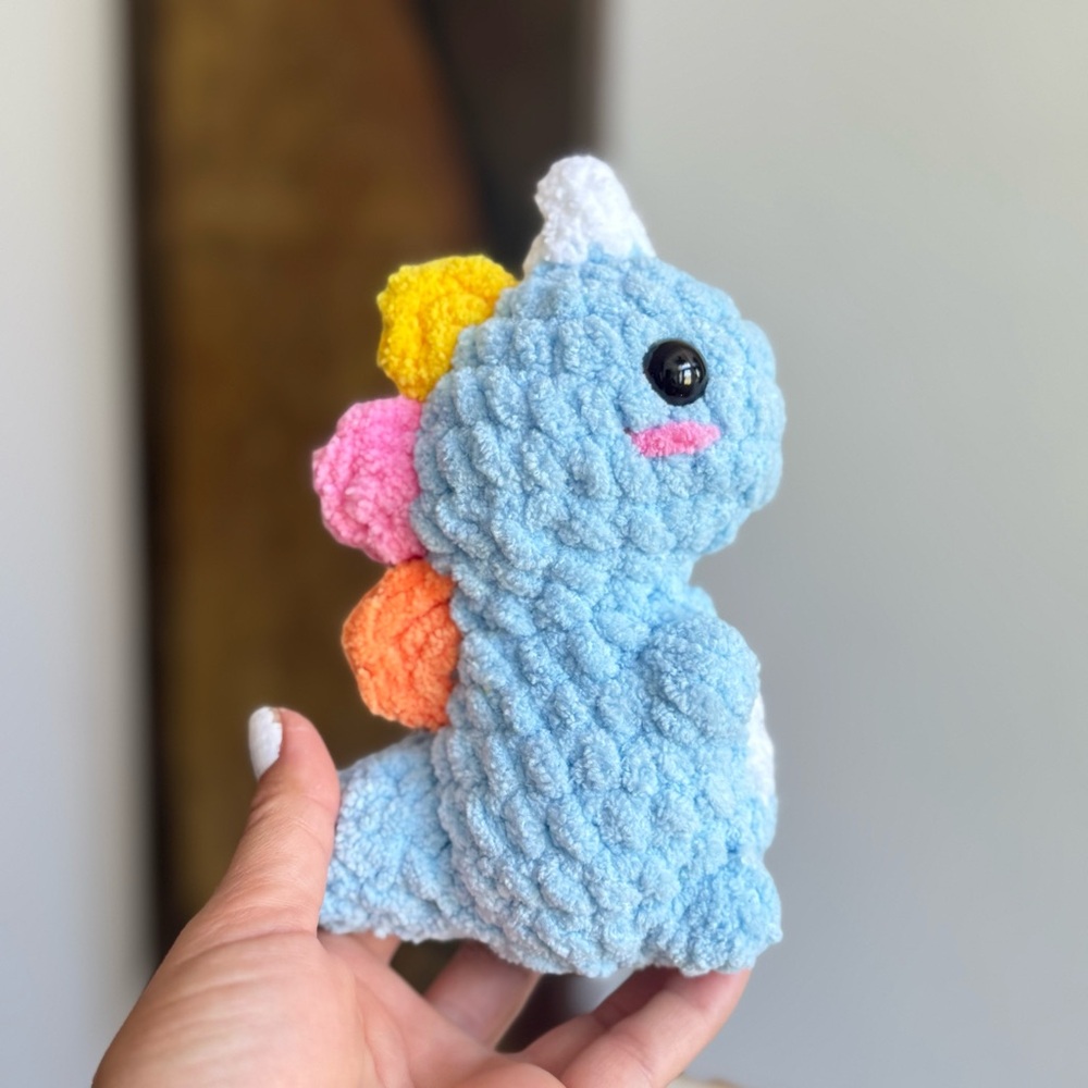 Handmade Crochet Baby Dinosaur Kawaii Plushie – Adorable Mini Dino Gift